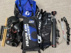 MIXED GROUP OF SPORTING EQUIPMENT FOR ARCHERY & MARTIAL ARTS, to include a Cartel Fantom bow, Avalon