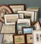 PICTURES, PAINTINGS, PRINTS & MAPS ASSORTMENT, including 2 x colour printed maps, Denbigh by