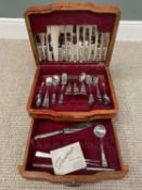 OAK CASED PART CANTEEN OF SIPELIA STAINLESS STEEL CUTLERY, 65 PIECES Provenance: private