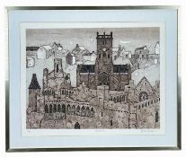 ‡ VALERIE THORNTON limited edition (8/75) colour etching - study of St David's, Pembrokeshire,