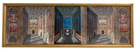 ‡ TIM MATHIAS trompe l'oeil colour print on board - reverspective in the manner of Patrick Hughes,