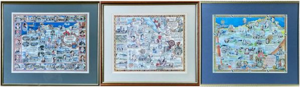 ‡ E. MEIRION ROBERTS prints - set of three Eisteddfod prints, 1985, 1989 and 1991, 29 x 37cms each