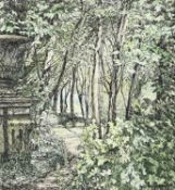 ‡ JANE CARPANINI pen and wash - entitled verso, 'A Glimpse of Arcadia' on Bankside Gallery label