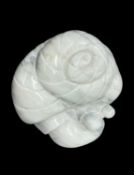‡ DARREN YEADON Carrara marble sculpture - entitled 'Hermit Crab', signed, 23w x 23h x 15cms d