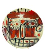 NEALE HOWELLS acrylic on ceramic - entitled 'Star', signed and dated verso 2023, 20cms diameter