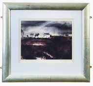 ‡ JOHN KNAPP-FISHER limited edition (329/500) print - untitled, buildings at Conwy, signed fully
