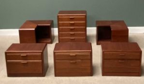 SIX ITEMS OF HULSTA COMBINATION FURNITURE circa 1970s, German made teak, comprising 2 x corner