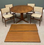 NIELS OTTO MOLLER-GUDME MOBELFABRIK TEAK DINING TABLE & FOUR CHAIRS, CIRCA 1970s, the circular table