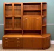 20TH CENTURY TEAK E. GOMME G-PLAN FURNITURE, comprising rounded corner cupboard with three