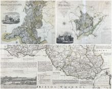 THREE ANTIQUE WELSH MAPS, including Thomas Kitchin 'Glamorganshire', and two larger Greenwood &