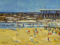 KEITH GARDNER oil on board - entitled verso ' Colwyn Bay Pier', signed, 21.5 x 29cms Provenance: