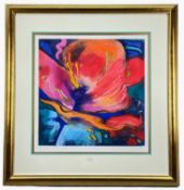 ‡ SIMON BULL etching with colour and gold embellishment - 'I Live for You Alone', signed and