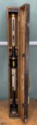 NEGRETTI & ZAMBRA KEW PATTERN MARINE BAROMETER, 20th C., gimble mounted in brass and blackened case,