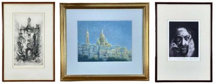 HEDLEY FITTON limited edition (240/250) etching - entitled verso 'La Tour de L'horloge' signed,