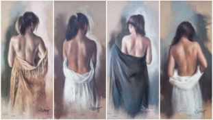 ‡ ALVAREZ GOMEZ DOMINGO four limited edition (11/850) prints - Studies of Carla, signed, 29 x 13.