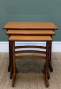 MID-CENTURY G-PLAN FRESCO NEST OF TABLES BY IB KOFOD LARSEN, teak veneered tops with sold teak edges