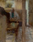 J. R. pastel - pub interior with man in cap, signed with monogram, 30 x 40cms Provenance: deceased