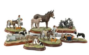 BORDER FINE ARTS comprising 'Split Decision' A4072, 2 x 'Milking Time' A3703, 'Can We Be Friends?'