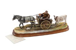 BORDER FINE ARTS 'Bought At Market', by Ray Ayres, limited edition (128/600), on wooden base,