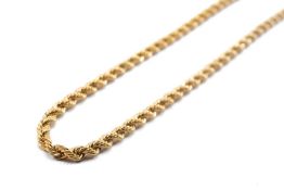18CT GOLD SPIRAL CHAIN, stamped '750', 50cms long, 4.1gms Provenance: deceased estate