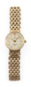 9CT GOLD LADIES 'SOVEREIGN' BRACELET WATCH, quartz movement, champagne dial, baton hour markers with