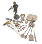 GROUP OF ASSORTED SILVER & OTHER COLLECTABLES, including Dunlop golf ball hole-in-one souvenir