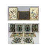 VINTAGE WELSH BEECH FRAMED CHILD'S SCHOOL SLATE, stamped 'Made in Wales, Bangor', with a tiger, 30.5