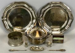 SMALL SILVER MANICURE ITEMS, NOVELTY & OTHER EPNS WARE, the manicure items comprising nail buffer,