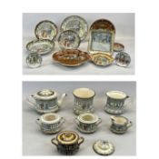 ROYAL DOULTON SERIESWARE QUEEN ELIZABETH AT OLD MORETON, 1589, oval teapot, milk jug and 2 x sugar