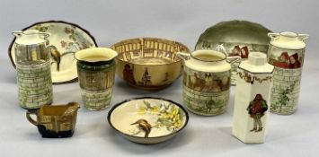 ROYAL DOULTON SERIESWARE 'JACKDAW OF RHEIMS', two handled cylindrical vases, a pair, D7532, 21cms H,