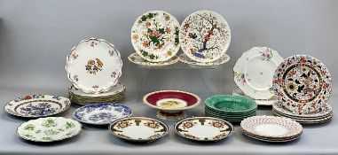 COLLECTION OF EARLY 19TH CENTURY & LATER DECORATIVE PLATES, including Derby, Wedgwood and Ironstone,