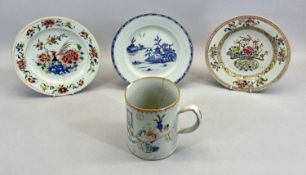 CHINESE PORCELAIN PLATE QIANLONG, painted in Famille Rose enamels with peonies, other flowers and