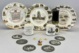 POINT OF AYR COLLIERY STEEL & BRASS MINER'S LAMP, Point of Ayr colliery canteen tallies x 3, 1937