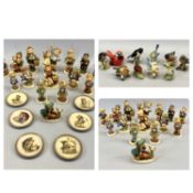VARIOUS GOEBEL FIGURINES, including birds, 14cms H (the tallest), 6 x Hummel miniature circular