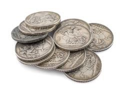 ELEVEN VICTORIA JUBILEE HEAD SILVER CROWNS Provenance: private collection Monmouthshire Comments: