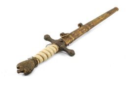 GERMAN THIRD REICH KREIGSMARINE OFFICER'S DAGGER, the 25cm double edged fullered blade marked to the