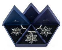 THREE SWAROVSKI CHRISTMAS ORNAMENTS, boxed, 2017, 2018, 2018 (3) Provenance: private collection
