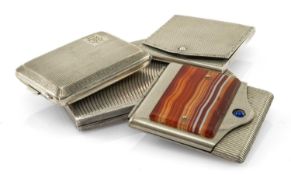 CIGARETTE CASE & THREE MATCHBOOKS, comprising a German 835 standard machine turned matchbook with