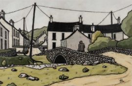 ALAN WILLIAMS acrylic - entitled verso, 'The Old Bridge, Velindre', signed, 33 x 51cms Provenance: