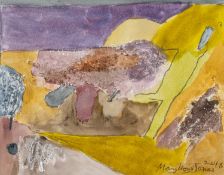 ‡ MARY LLOYD JONES mixed media - entitled verso, 'Nant Gwrtheyrn IV' on Martin Tinney Gallery label,