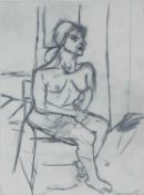 ‡ PETER PRENDERGAST pencil on paper - entitled verso, 'Seated Sue', signed, 22 x17cms Provenance: