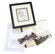 ‡ SIR KYFFIN WILLIAMS RA early pencil sketch - head-portrait of bespectacled gent smoking a pipe,