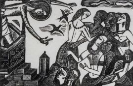 ‡ DAVID JONES 1926 limited edition (89/100) wood engraving (1979 reprint on japon paper) -