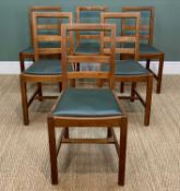 SET OF SIX ARTS & CRAFTS OAK BRYNMAWR DINING CHAIRS by Paul Matt, with double-bar square backs and