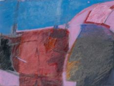 ‡ ROGER CECIL oil pastel on card - entitled verso, 'Celtic View II', 14 x 18cms Provenance: