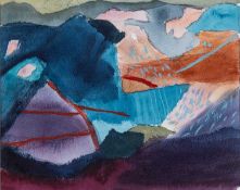 ‡ MARY LLOYD JONES watercolour - entitled verso, 'Torri Coed', 'Felled Trees', 20 x 25cms