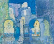 ‡ GWILYM PRICHARD mixed media - entitled verso 'Tunisia, 1996', signed with initials, 13 x 16.5cms