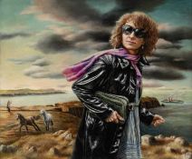 ‡ SALLY MOORE oil on board - entitled verso, 'Foot Loose', signed verso, 36.5 x 44cms Provenance: