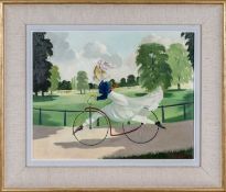 ‡ DORIS CLARE ZINKEISEN (1897-1991) oil in canvas - The Velocipede, signed, 39 x 49.5cms Provenance: