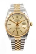 ROLEX OYSTER PERPETUAL DATEJUST BI-METAL WRISTWATCH, Ref: 16013, serial number 554***5, circa